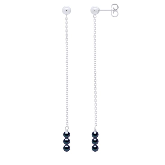 Earrings Trio - 3 Real Cultured Freshwater Pearls Round 4-5 mm