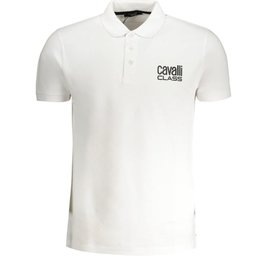Cavalli Class Bold Logo White Polo Shirt - Image 1