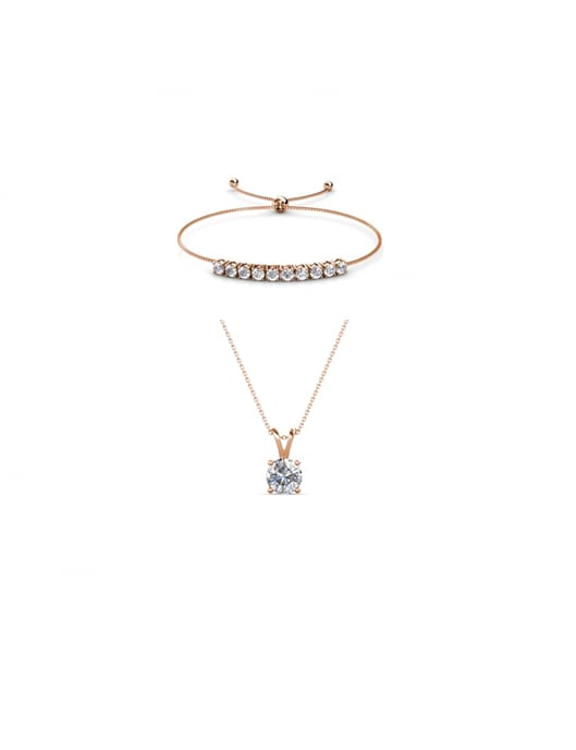 Vernice Stone Crystal Mia - Rose Gold and Crystal Set - Image 1
