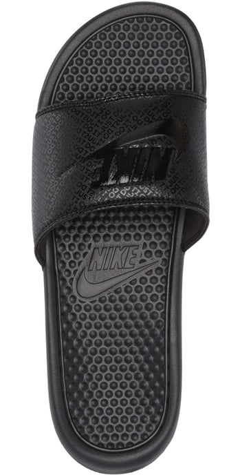 Nike Benassi Slip On Sliders in Black/Black - Image 6