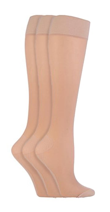 IOMI - 3 Pair Multipack Ladies Flight Socks - Beige - Image 1