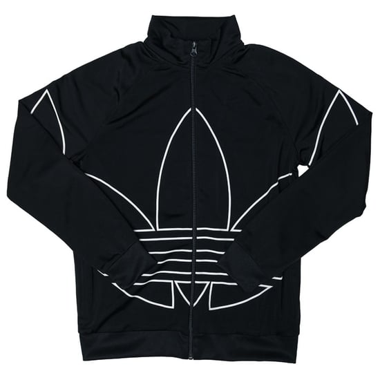 Boy's adidas Originals Junior Large Trefoil Track Top in Black-White