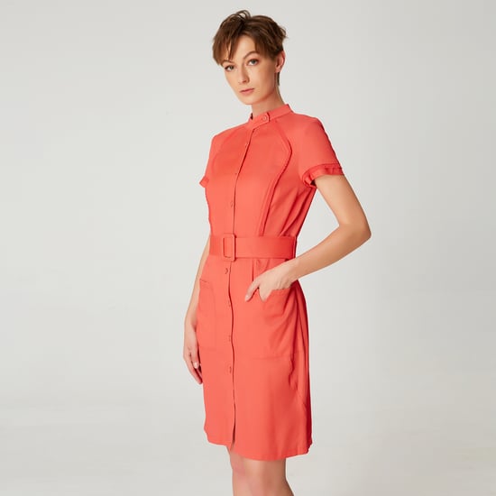 Gestructureerde korte shirt-jurk - Image 2