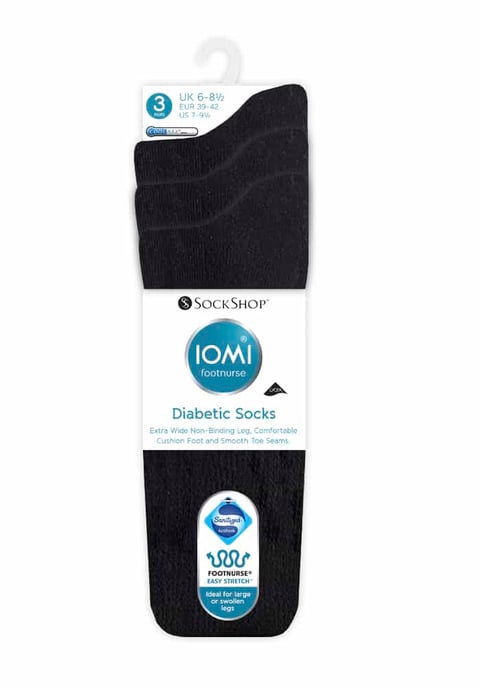 IOMI - 3 Pairs of Diabetic Socks for Swollen Legs - Image 2