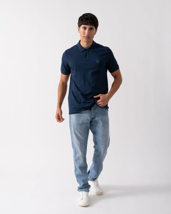 BOSS Orange Passenger Heren Stretchkatoenen Slim-Fit Polo Shirt met Logo Patch - Image 3