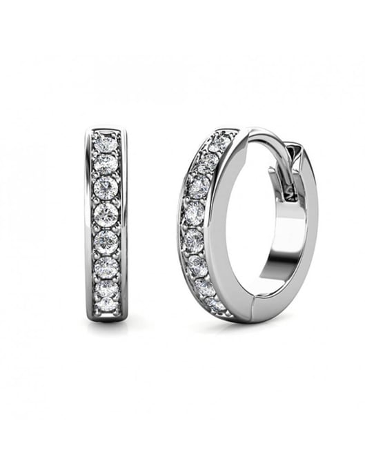 Circle Hoop Earrings - Silver och kristall - Image 1