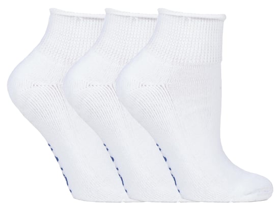 IOMI - 3 Pairs Cotton Cushioned Diabetic Socks for Swollen Feet and Legs - White - Image 1