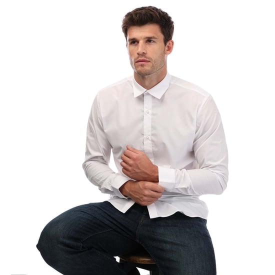 Men's Jack Jones Joe Long Sleeve Shirt in White - Image 4