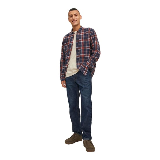 JACK & JONES Mens Slim Fit Check Shirts Long Sleeve - Image 2