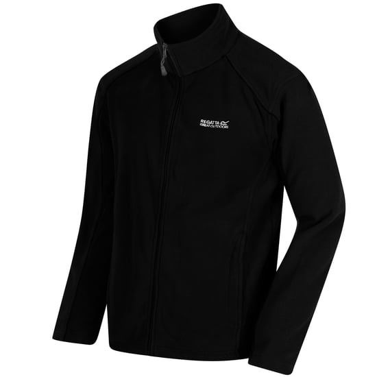 Regatta Great Outdoors Mens Hedman II Two Tone Full Zip Fleece Jacket (Black/Black)