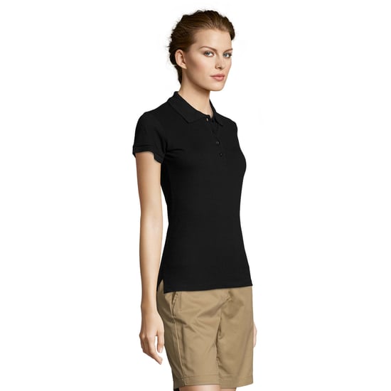 SOLS Vrouwen/dames Mensen Pique Korte Mouw Katoenen Poloshirt (Zwart) - Image 6