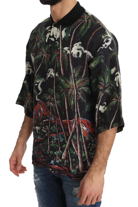 Dolce & Gabbana Black Volcano Sicilien T-shirt med kort ärm - Image 3