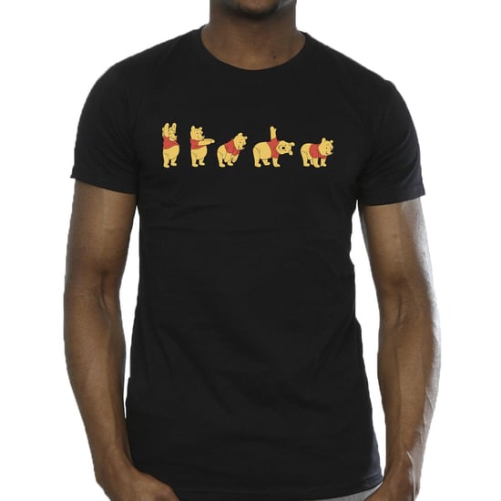 Disney Mens Winnie The Pooh Stretching T-Shirt (Black)