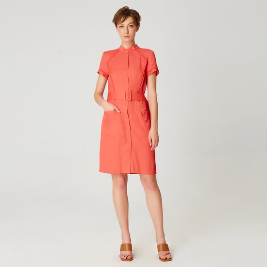 Gestructureerde korte shirt-jurk - Image 5