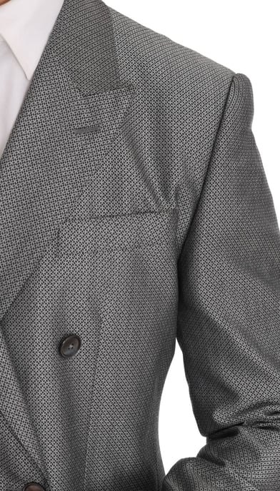 Dolce & Gabbana Mannen Zwart Stretch Kristal Bijen Slim Fit Pak - Image 3