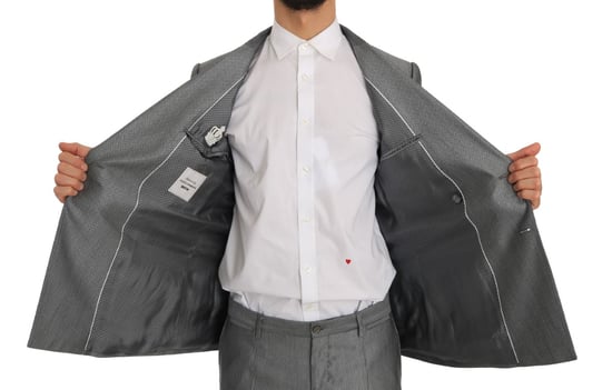 Dolce & Gabbana Mannen Zwart Stretch Kristal Bijen Slim Fit Pak - Image 4