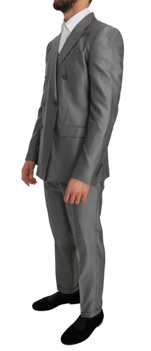 Dolce & Gabbana Mannen Zwart Stretch Kristal Bijen Slim Fit Pak - Image 6