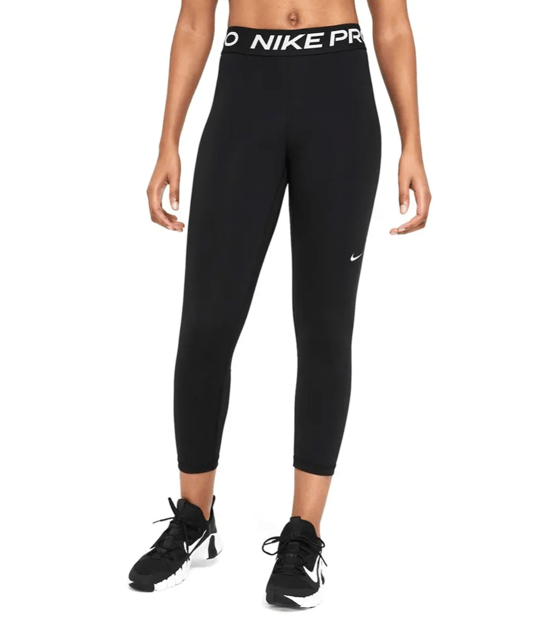 Nike Pro Dames Zwarte Hoge Taille Crop Leggings - Image 2