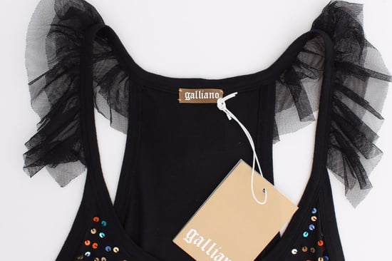 Galliano Black sequin embellished top