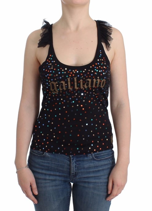 Galliano Black sequin embellished top