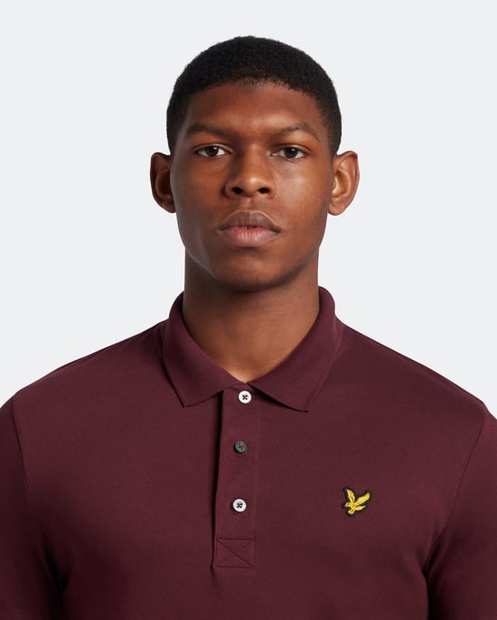 Lyle & Scott Plain Polo Shirt in Burgundy