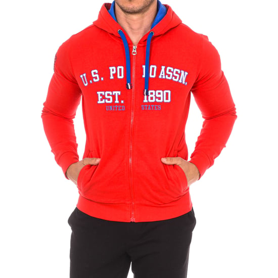 Long-sleeved sweatshirt with round neck, hood and zipper 52129 men