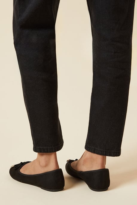 Wide Fit Peaches Bow Detail Ballet Pumps - Image 3