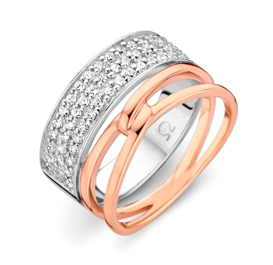 Orphelia Dames 925 Sterling Zilveren Ring - Zilver/Roze ZR-7206 - Image 1