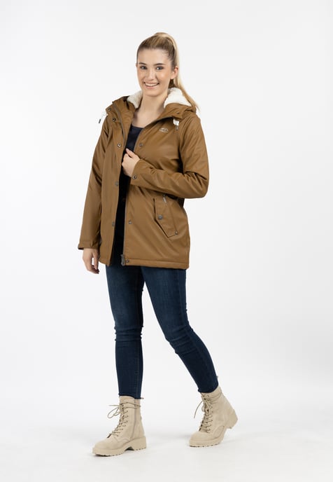 ICEBOUND Regenjas met teddy voering stadsregen Dames donker zand - Image 2