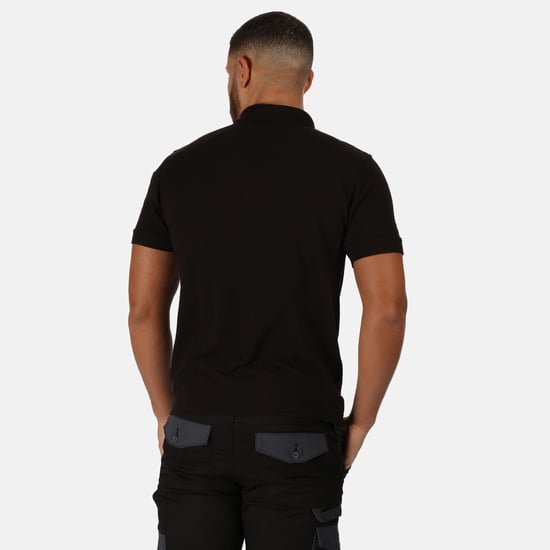 Regatta Classic Mens 65/35 Short Sleeve Polo Shirt (Black)
