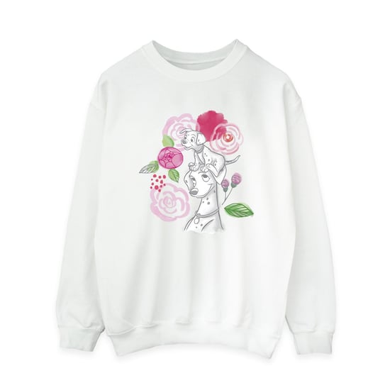 Disney Womens/Ladies 101 Dalmatians Flowers Sweatshirt (White)