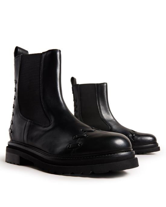 Ted Baker Lukki Chelsea Boot With Whipstitch Detail, Black
