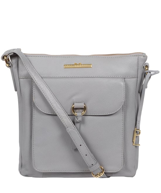 'Holbroke' Grey Leather Cross Body Bag