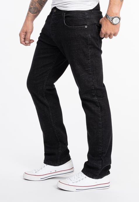 Rock Creek Jeans Straight Leg Schwarz