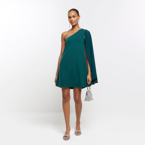 River Island Womens Mini Shift Dress Green Embellished Cape River Island Womens Mini Shift Dress Green Embellished Cape