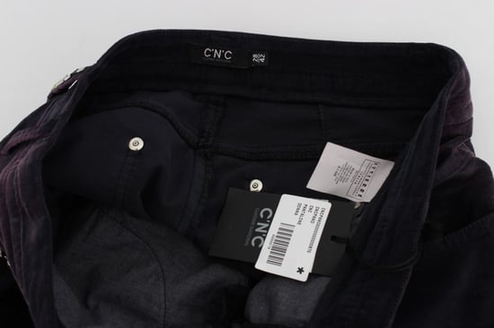 Costume National Women's Purple Cropped Corduroys Jeans