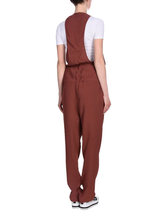 Manila Grace Denim Brown Crepe Sleeveless Jumpsuit