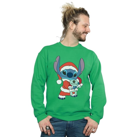 Disney Mens Lilo And Stitch Stitch Christmas Sweatshirt (Irish Green)