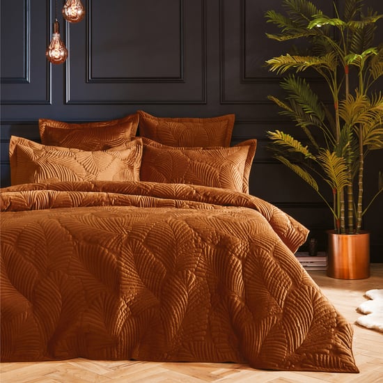 Paoletti Palmeria Quilted Velvet Duvet Cover Set - Image 1