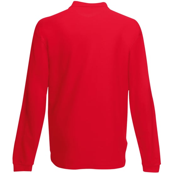Fruit Of The Loom Heren Premium Poloshirt Met Lange Mouwen (Rood) - Image 2