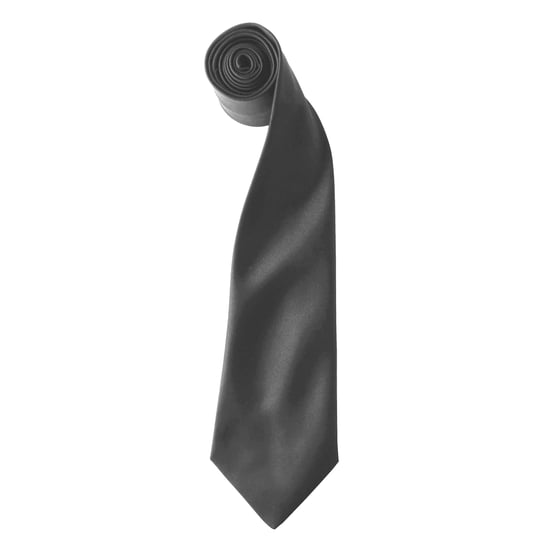 Premier Colours Mens Satin Clip Tie (Pack of 2) (Dark Grey)