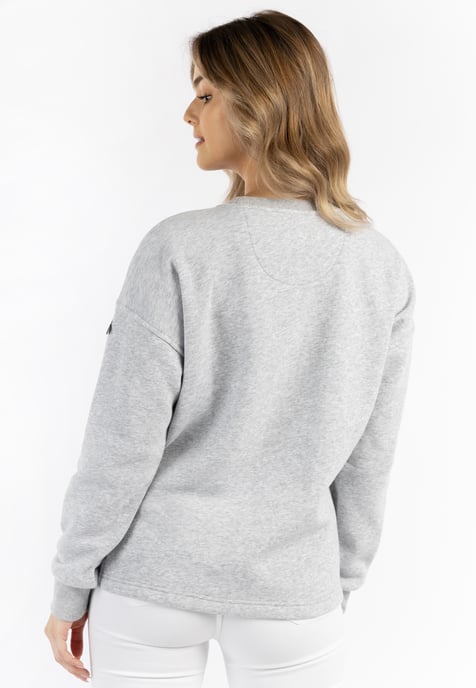 Dreimaster Oversized sweatshirt Dames licht grijs melange - Image 3