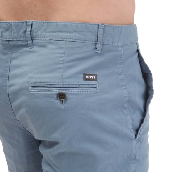 Men's Hugo Boss Stretch Cotton Twill Shorts in Light Blue - Image 3