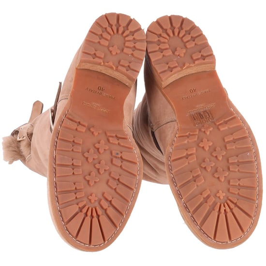 Jimmy Choo Platte Bikerlaarzen in Nude Suède - Image 5
