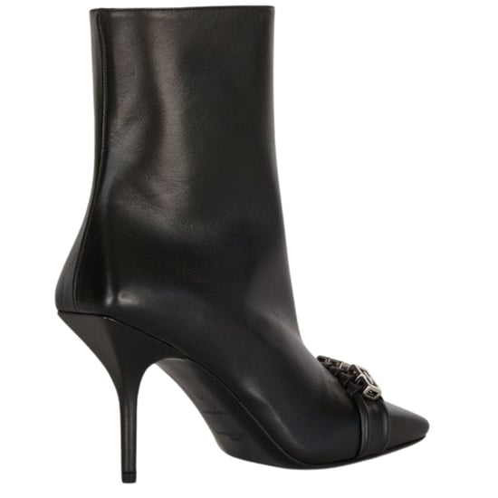 Givenchy G-Woven Design Black Ankle Boot Heels