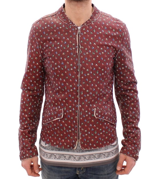 Dolce & Gabbana Bordeaux Läder Boxertryck Jacka Kappa - Image 1