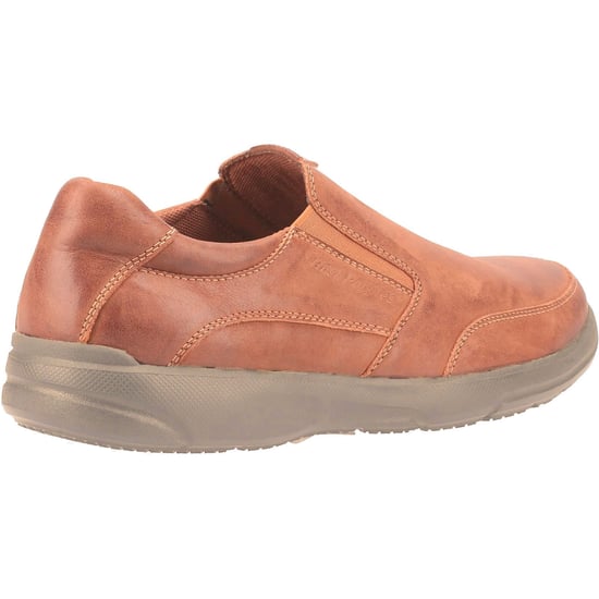 Hush Puppies Mens Aaron Slip On Leather Shoe (Chestnut Brown)