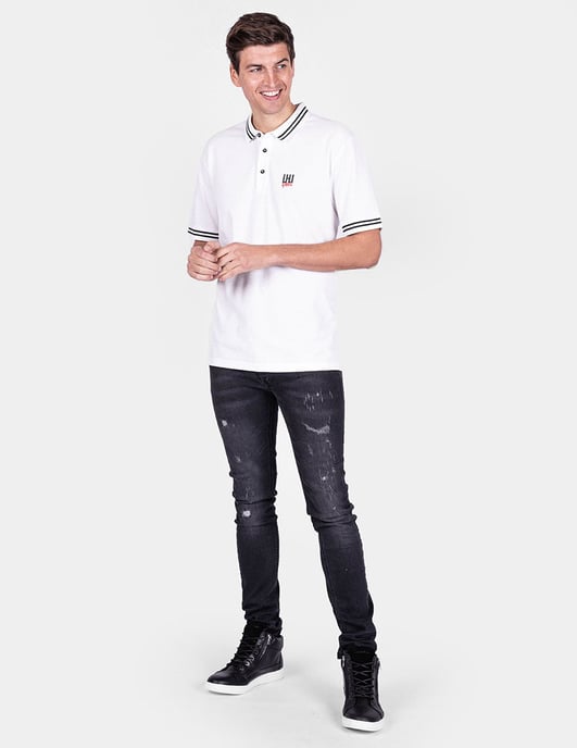 Les Hommes Polo Shirt LHU Gang Men's White