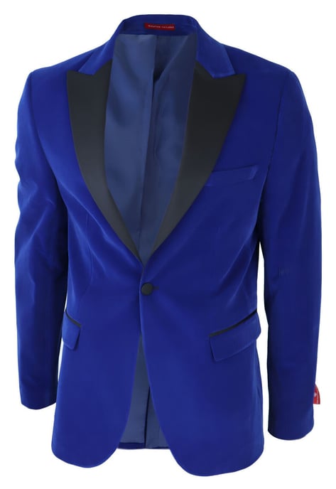 Mens Blue Velvet Dinner Tuxedo Suit Jacket Blazer