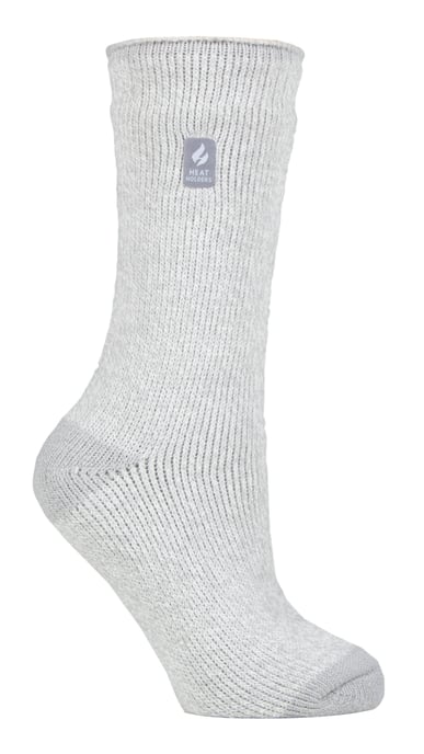 Heat Holders Lite - Isolerade termosockor för kvinnor | flera mönster inklusive Argyle Stripes Hearts Stars | varma strumpor för vintern - Silver Grey (Venice) - Image 1